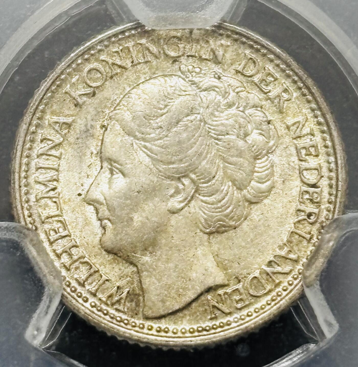 文馨钱币收藏 2026新年第五场（第 291 场）【长期接代拍品】 评级币 MS65 分 1944 年荷兰威廉明娜 10 分银 币