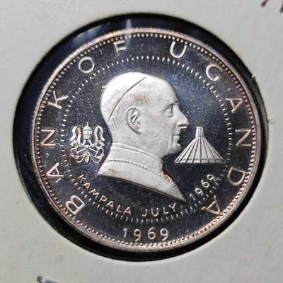 KK钱币收藏小铺  第398期 百期特拍（四拍之二） 2月预留时间 周末发货 -  1969乌干达2先令银币 纯银币4克!