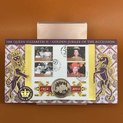 ＜星葵🌻钱币社＞散币克朗场第69期·2月3日发货 - 〈邮币封〉福克兰群岛2002年女王登基50周年50便士克朗型纪念币