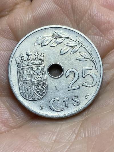 2026年第十六场(总第一百八十五场）外国好品散币场(免佣金) - 西班牙1937单年份25分(西班牙内战时期，维也纳造)
