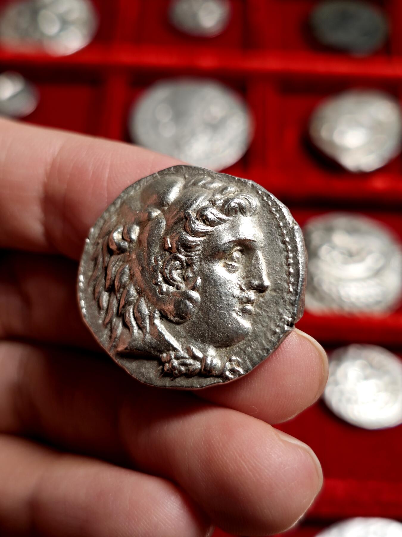 评级CHAU古希腊亚历山大四德大力神银币