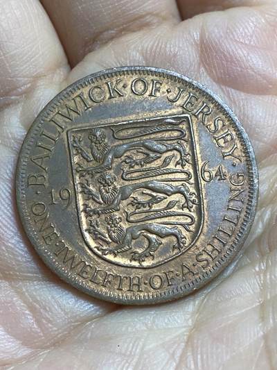 2026年第十六场(总第一百八十五场）外国好品散币场(免佣金) - 英属泽西岛🇯🇪1964年1/12便士(伊丽莎白二世青年带冠，关门年仅发行2年)