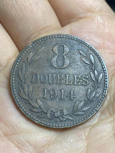 2026年第十六场(总第一百八十五场）外国好品散币场(免佣金) - 英属根西岛🇬🇬1914年8道布(乔治五世时期，H标喜敦厂造)