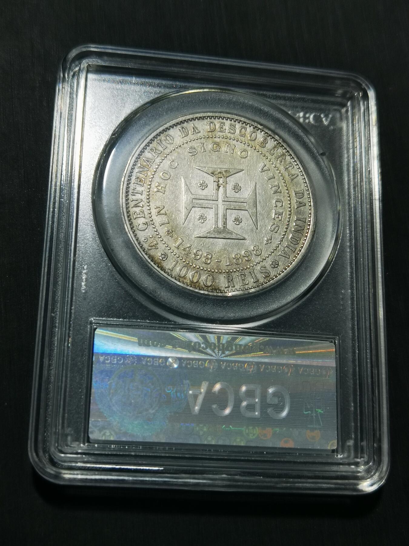 天下钱庄专场欢迎参拍 葡萄牙发现印度400周年1000瑞斯银币