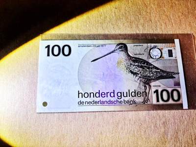 【Blue Auction】世界纸币精拍第781期——18级TOP拍卖/信誉/品质/专业/高效💫 - 荷兰 1977年100盾 水鸟 AU+