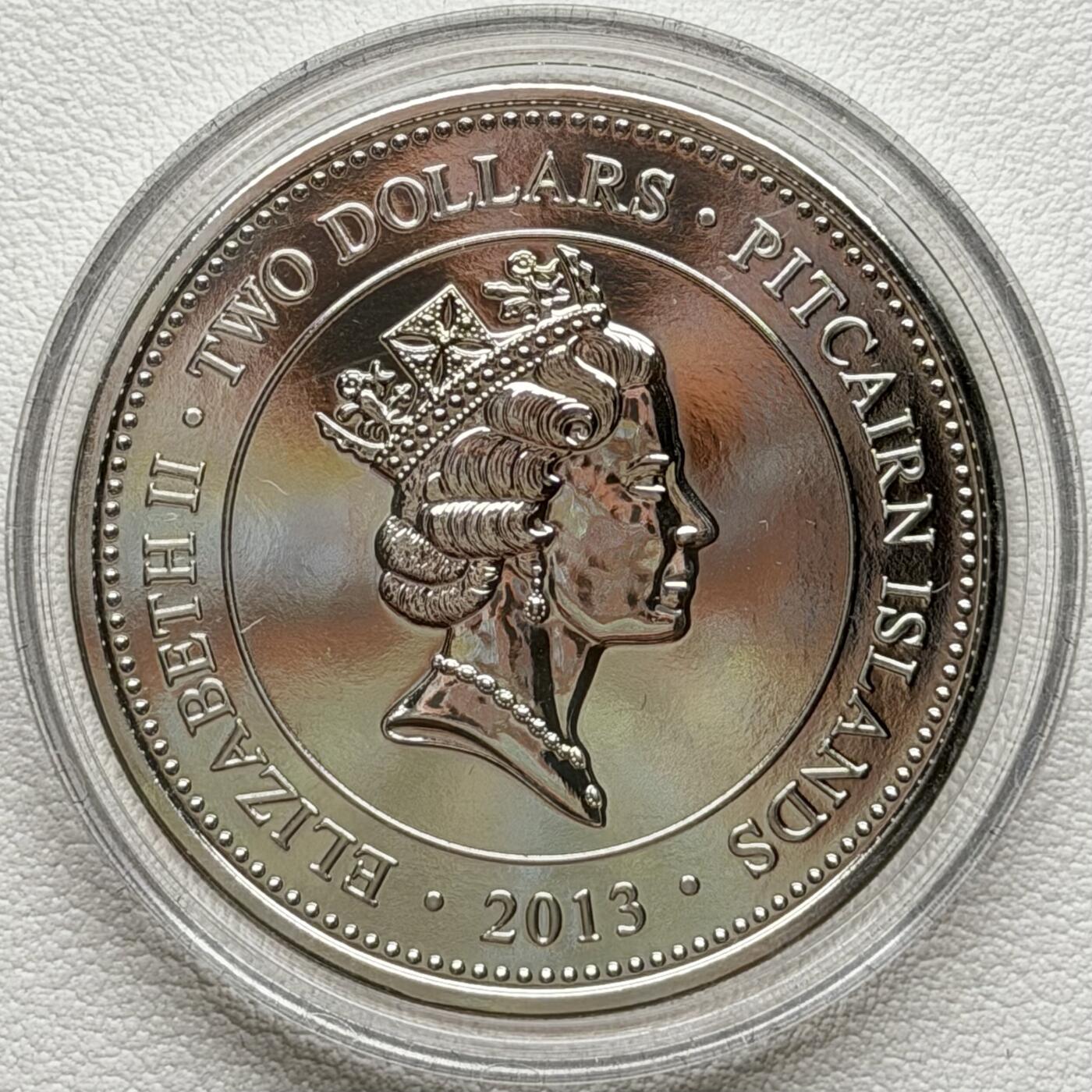 ＜星葵🌻钱币社＞散币克朗场第69期·2月3日发货 皮特凯恩群岛2013年女王加冕60周年2元克朗型纪念币