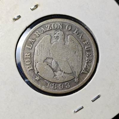 KK钱币收藏小铺  第398期 百期特拍（四拍之二） 2月预留时间 周末发货 -  1893智利20分银币