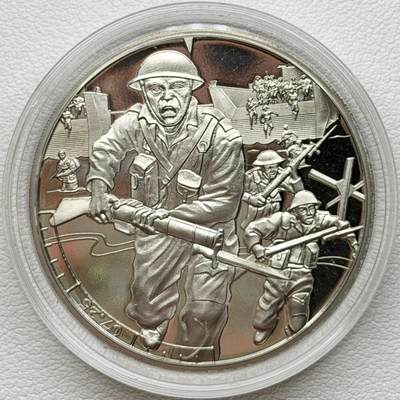 ＜星葵🌻钱币社＞散币克朗场第69期·2月3日发货 - <发行量19995·根西岛和泽西岛联合发行>根西岛2019年诺曼底登陆24小时·7点25·剑湾和黄金海滩登陆5镑克朗型精制纪念币