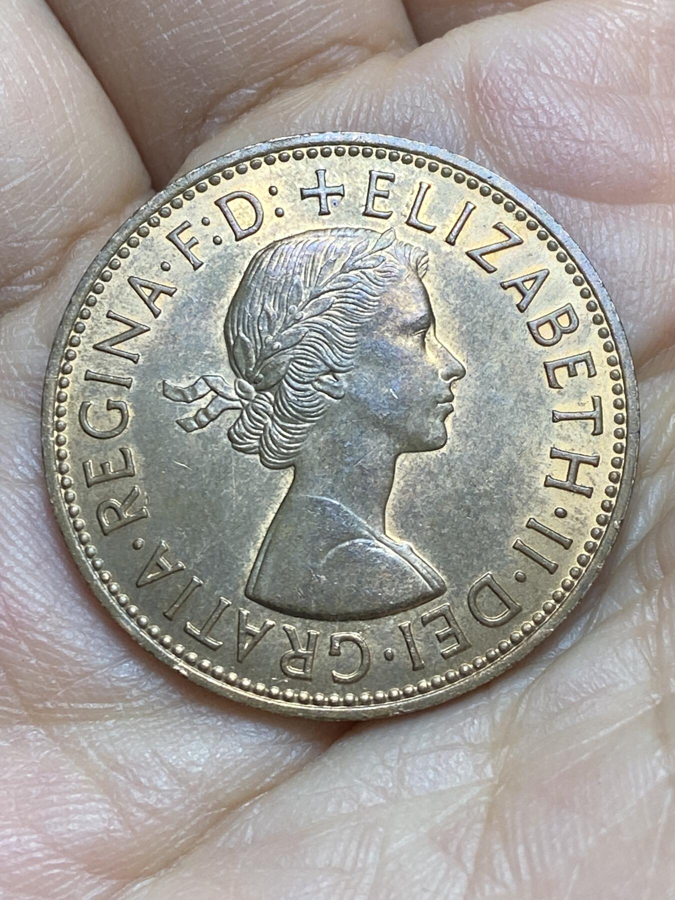 2026年第十六场(总第一百八十五场）外国好品散币场(免佣金) 好品–英国🇬🇧1963年1便士(伊丽莎白二世青年桂冠第二版)