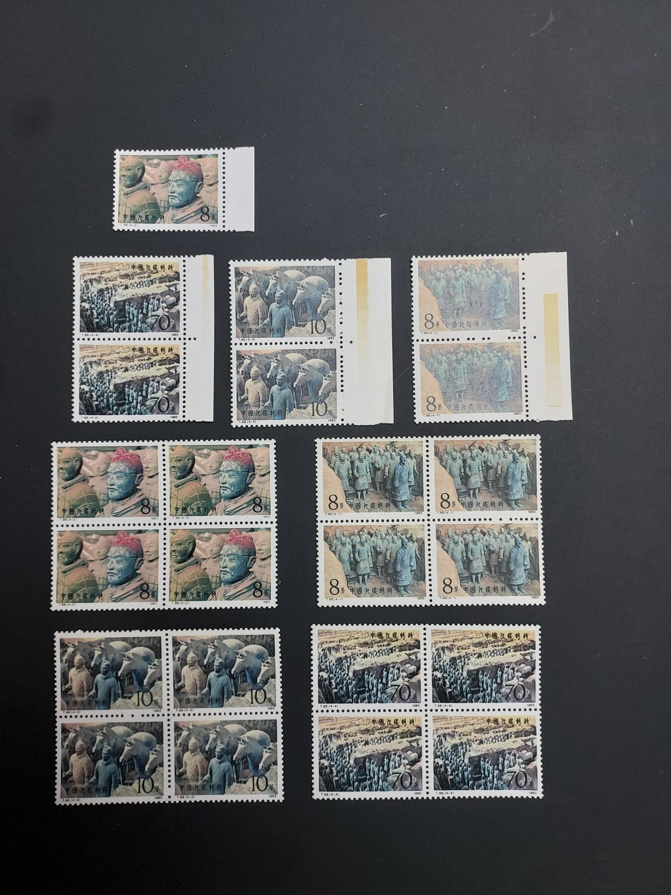 博彦收藏 TM  2月7日 8点邮票专场 全场包邮 兵马俑新票5套+散票3枚，具体以图片为准，全品