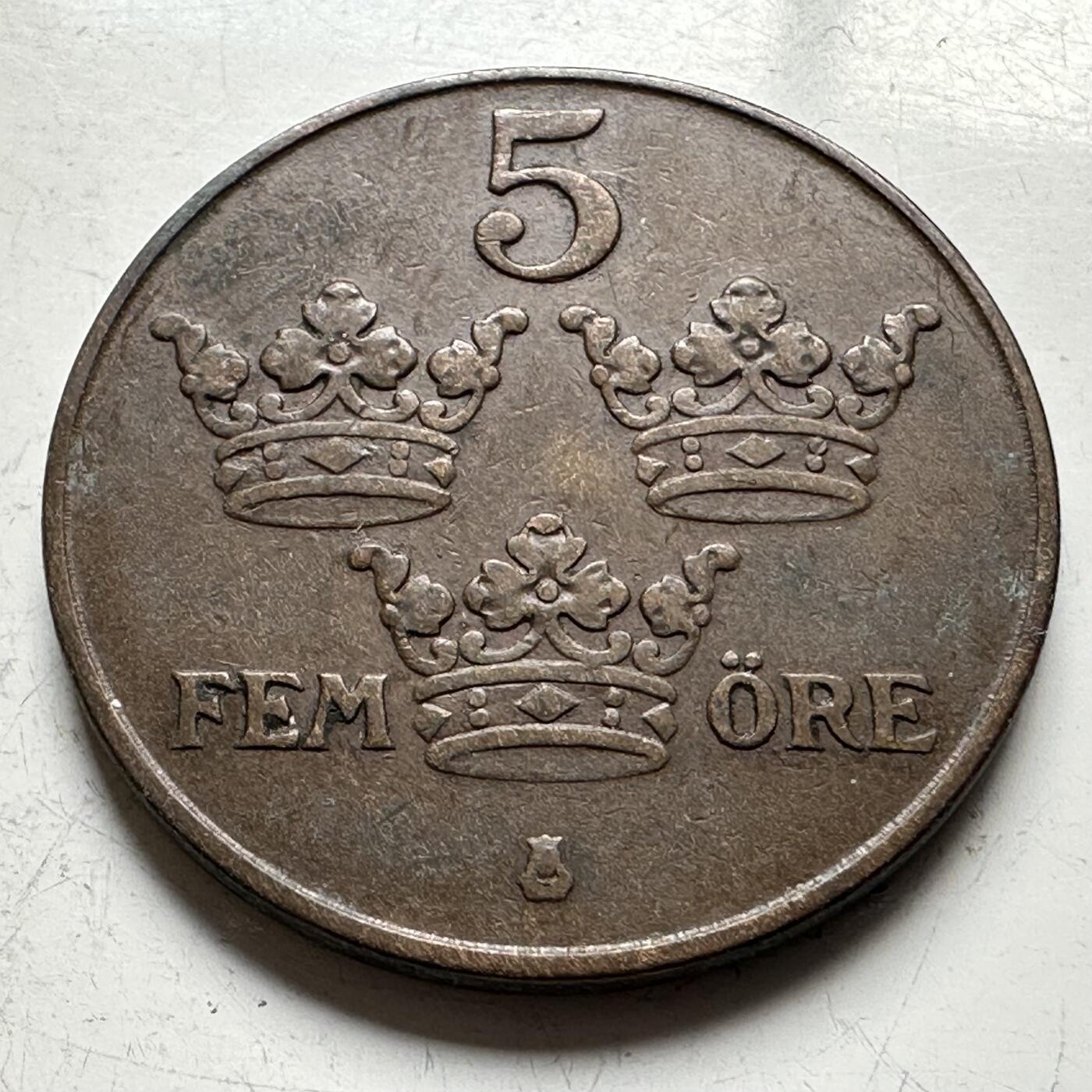 🌹外币初藏🌹🐯2026年第14场  每周二四六晚8️⃣点 接代拍 瑞典1931年5欧尔铜币