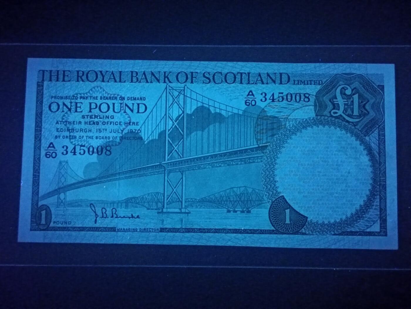 2026二月第一期，总215期 苏格兰皇家银行1970年1镑UNC，第二代福斯桥