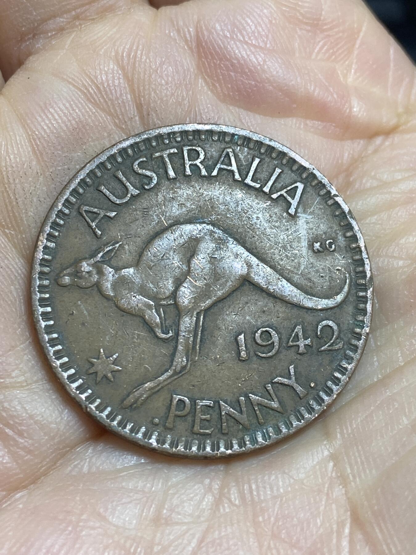 2026年第十六场(总第一百八十五场）外国好品散币场(免佣金) 澳大利亚🇦🇺1942年1便士(乔治六世第一版，b版I标孟买造)