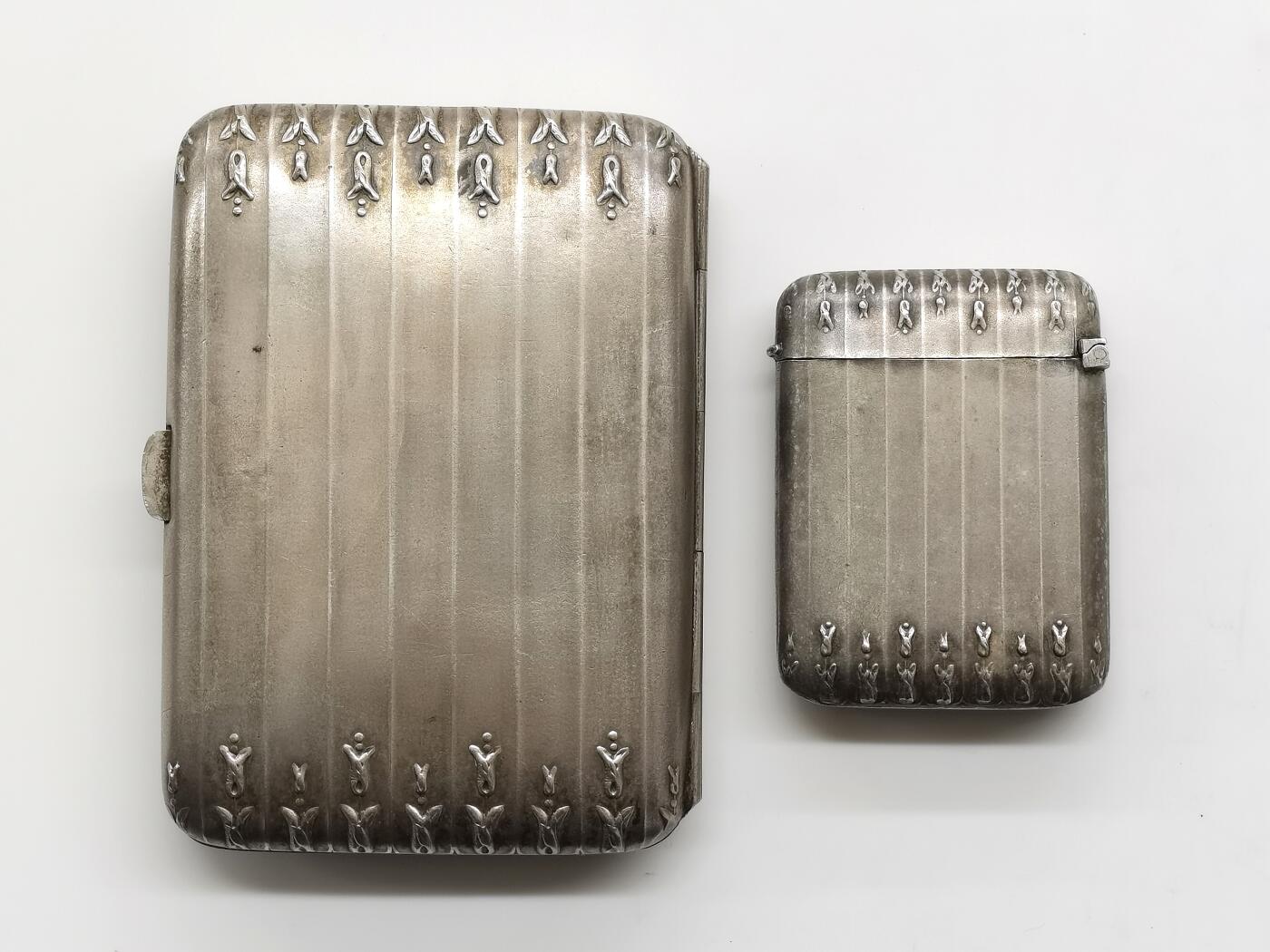 博洋堂世界钱币拍卖第159期（全场包邮） 外国银质烟盒火柴盒一组，银质，含银量没测过，重78.8g，喜欢不要错过。