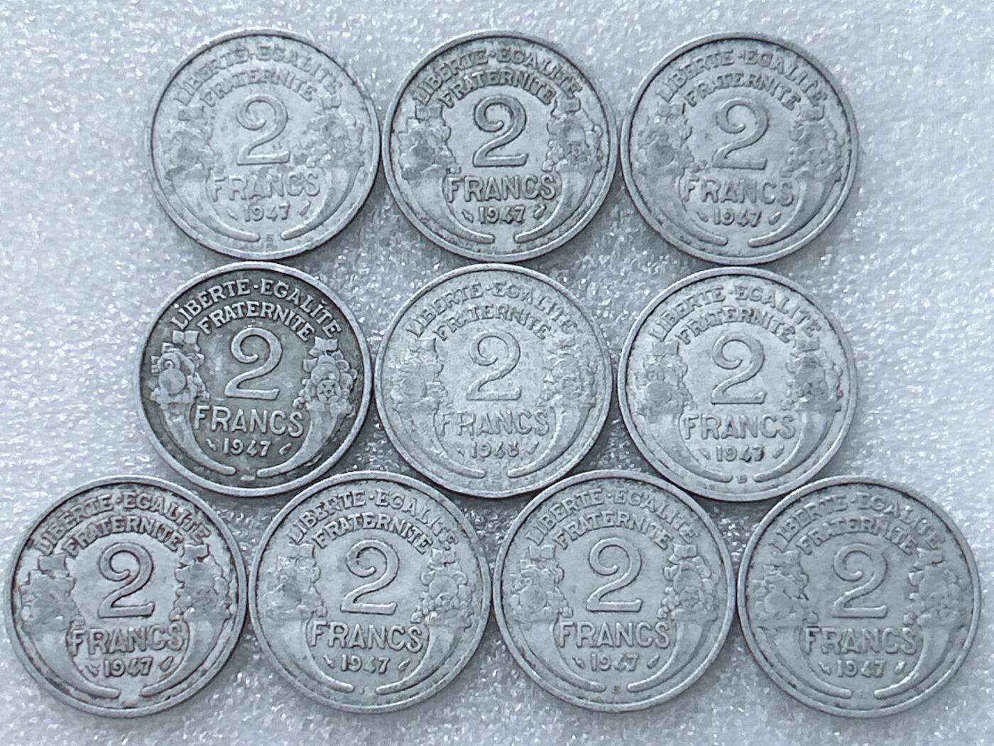 第一海外回流一元起拍收藏 散集专场  第297期 法国1947年2法郎铝币 10枚