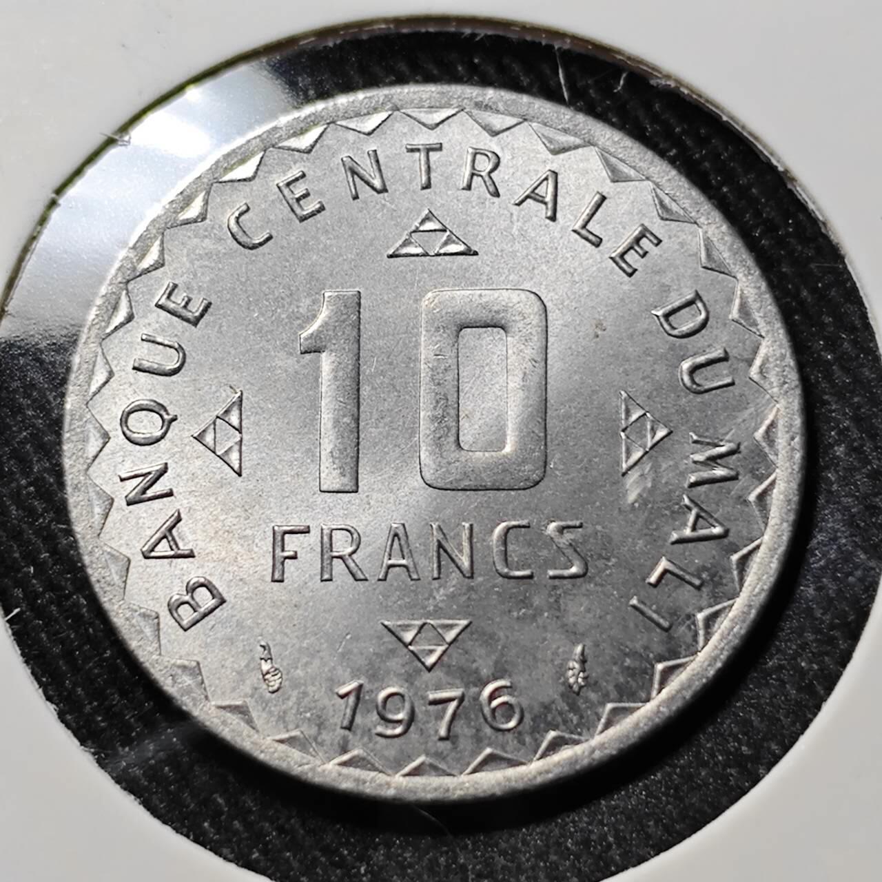 KK钱币收藏小铺  第398期 百期特拍（四拍之二） 2月预留时间 周末发货  1976马里10法郎 水稻 好品