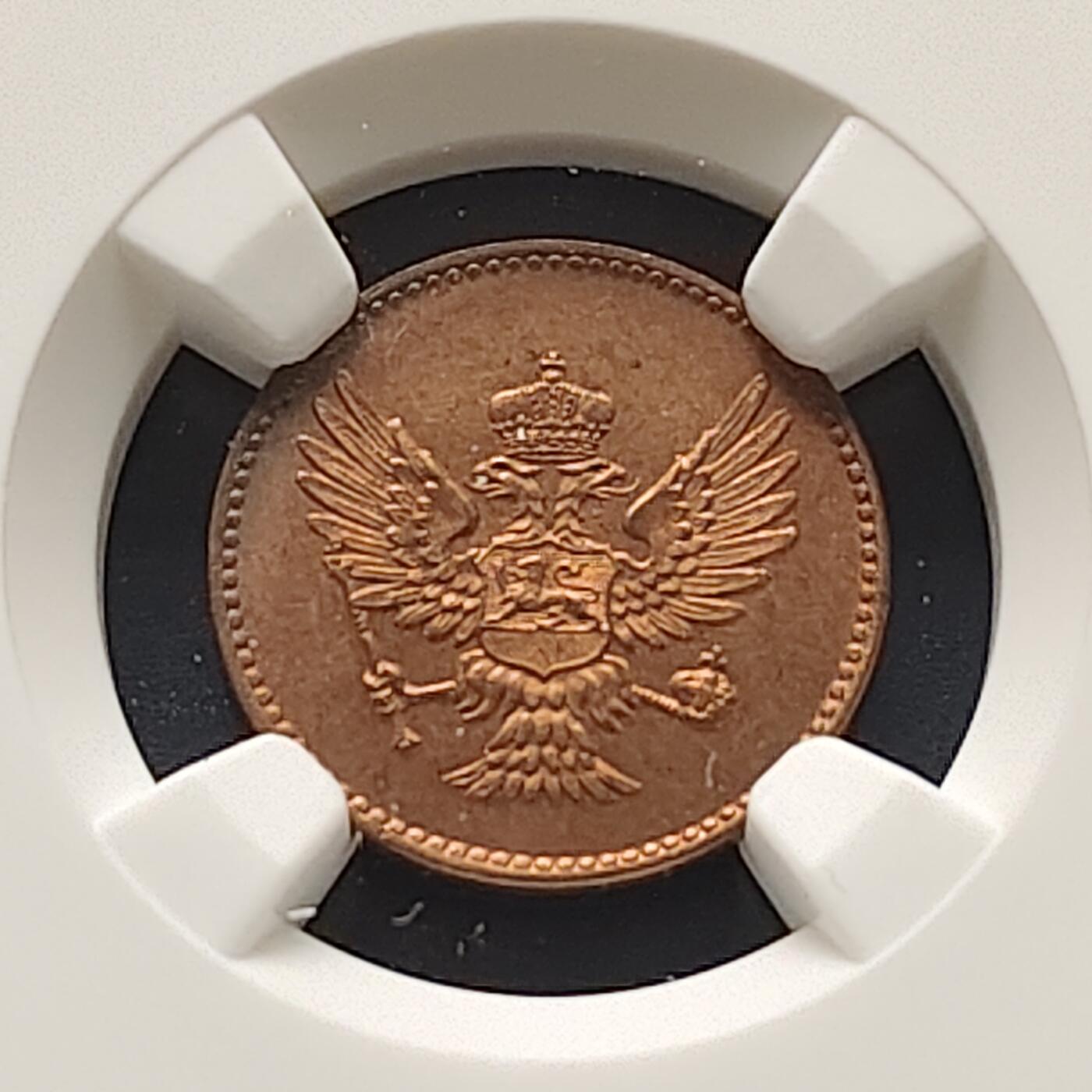 【全场包邮】纯粹捡漏拍499场-持续更新中 蒙特内格罗1906年1帕拉铜币-NGC MS64 RB