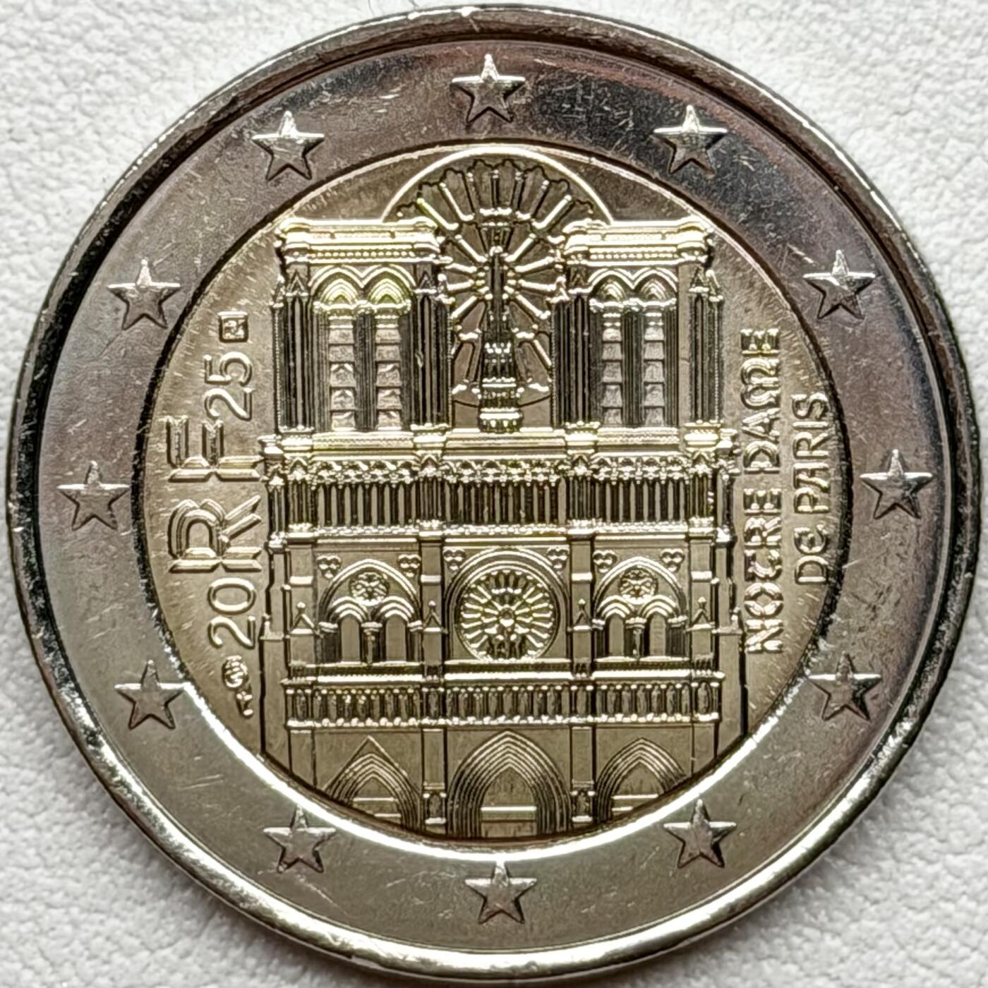 ＜星葵🌻钱币社＞散币克朗场第69期·2月3日发货 法国2025年巴黎圣母院重新开放一周年2欧纪念币