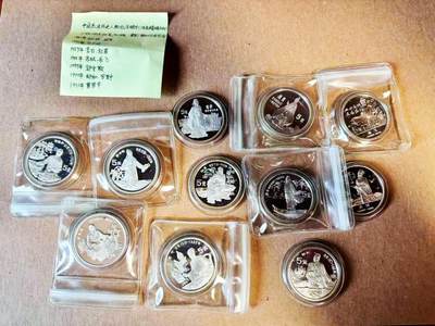 【Blue Auction】世界纸币精拍第781期——18级TOP拍卖/信誉/品质/专业/高效💫 - 【一组11枚】1985-1991年中国古代杰出人物纪念银币 总242克900银 原装 