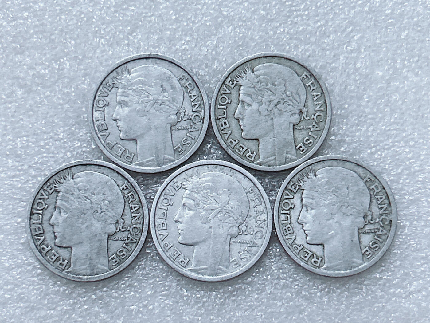 第一海外回流一元起拍收藏 散集专场  第297期 法国1950年2法郎铝币 5枚