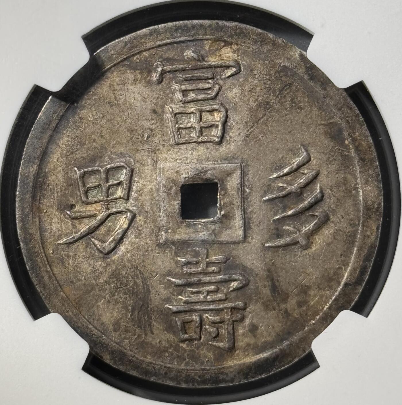 安南嗣德通宝富寿多男银币 