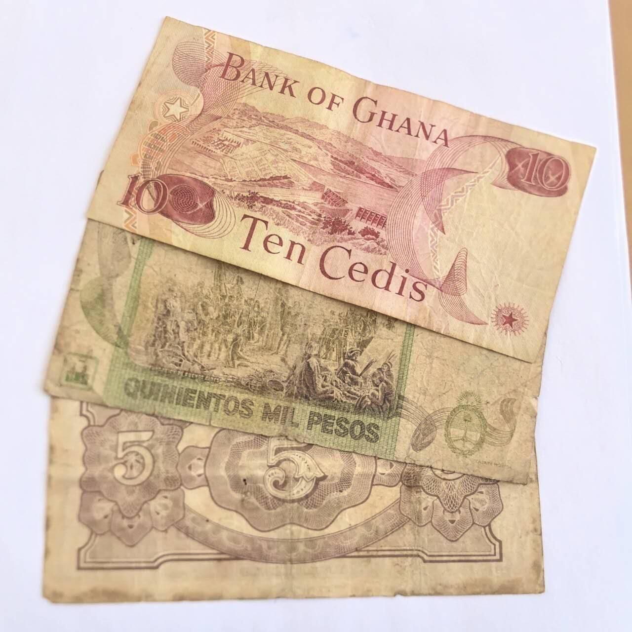 各国外币第110期 加纳阿根廷马来西亚 3张