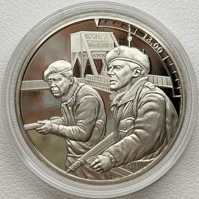 ＜星葵🌻钱币社＞散币克朗场第69期·2月3日发货 - <发行量19995·根西岛和泽西岛联合发行>泽西岛2019年诺曼底登陆24小时·13点·英军在索德登陆和空降部队会合5镑克朗型精制纪念币