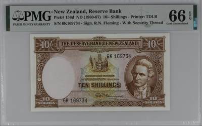 《艾美收藏》第230期-2.1周日外币年前精品场 - 新西兰10先令 PMG66E 1960-1967年 亚军分