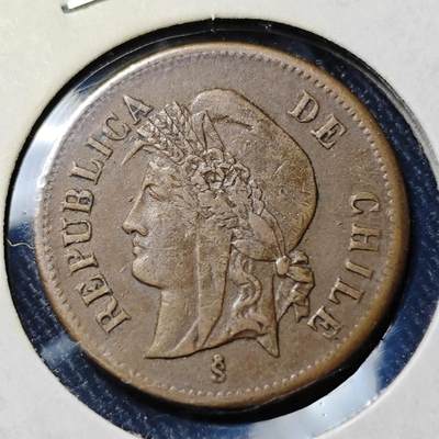 KK钱币收藏小铺  第398期 百期特拍（四拍之二） 2月预留时间 周末发货 -  1879智利1分铜币