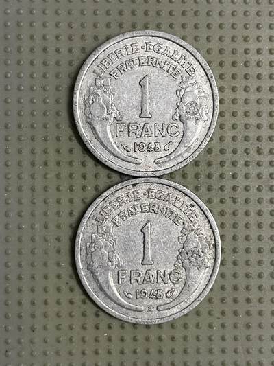 2026年第19场各国散币拍卖（总第169场） - 法国1948年1法郎2枚