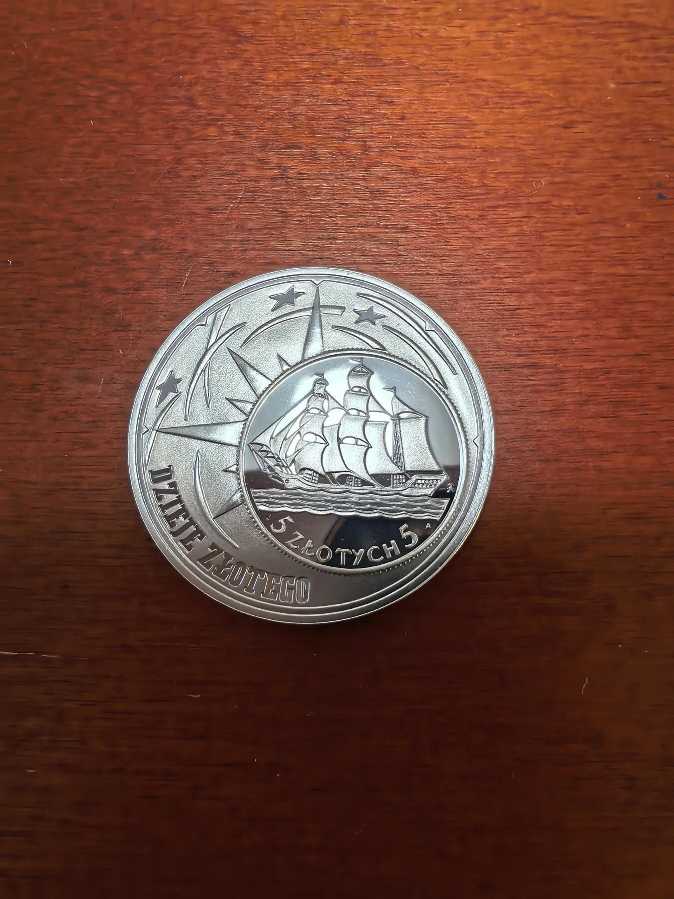 长老汇蛇年精选第九十七场拍卖 2005波兰帆船10兹罗提精制银币，币中币，14.14克925银