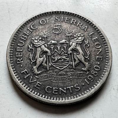 🌹外币初藏🌹🐯2026年第14场  每周二四六晚8️⃣点 接代拍 - 塞拉利昂1980年五分