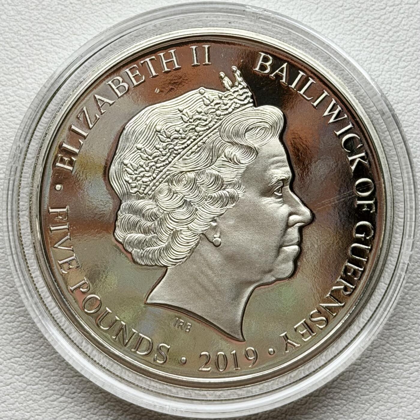 ＜星葵🌻钱币社＞散币克朗场第69期·2月3日发货 根西岛2019年诺曼底登陆24小时·5点30·盟军进行炮击5镑克朗型精制纪念币