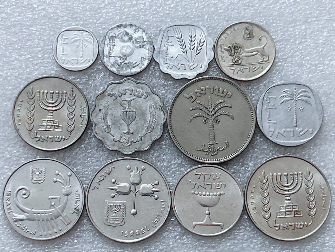 第一海外回流一元起拍收藏 散集专场  第297期 以色列不同面值硬币 12枚