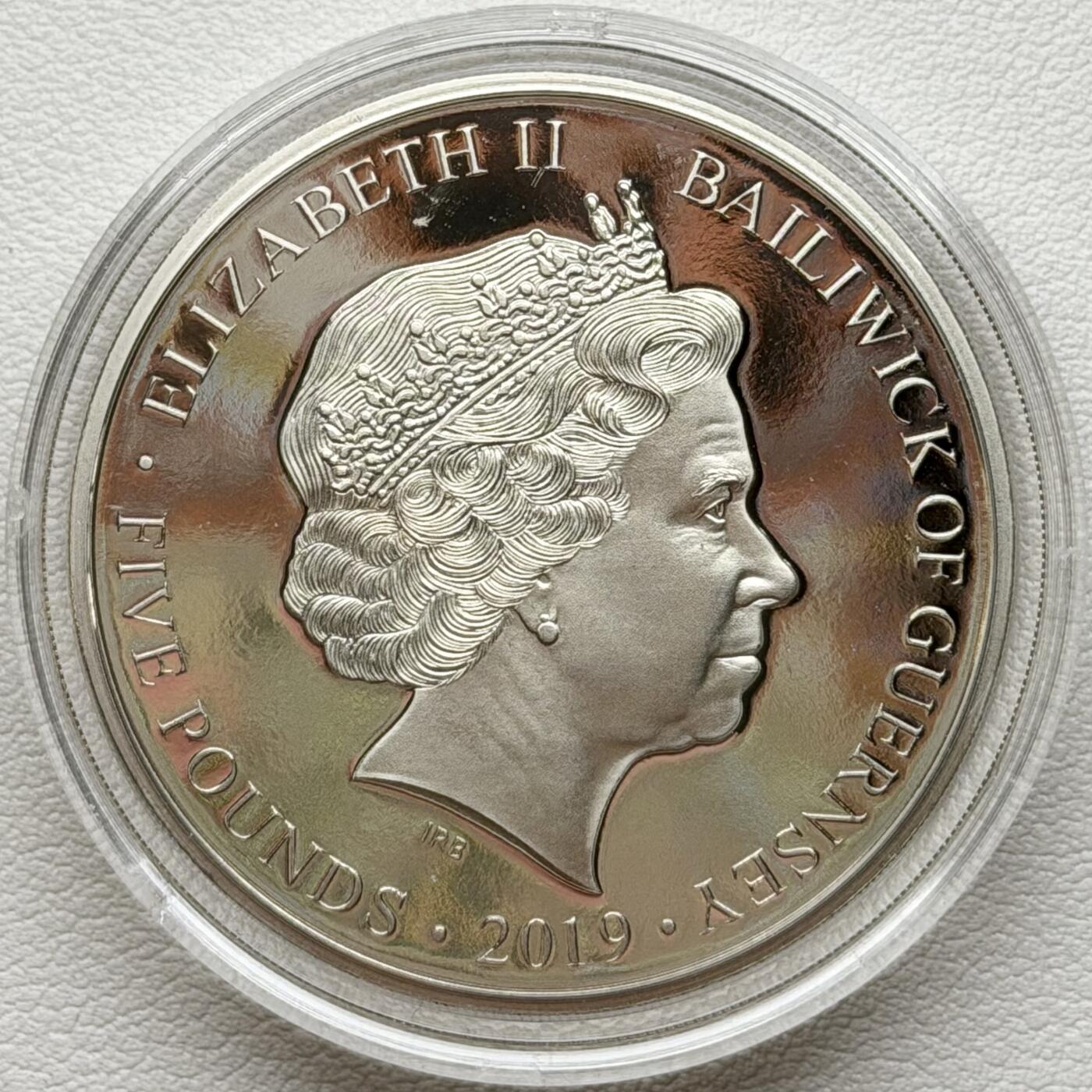 ＜星葵🌻钱币社＞散币克朗场第69期·2月3日发货 根西岛2019年诺曼底登陆24小时·0点16·英国空降部队5镑克朗型精制纪念币