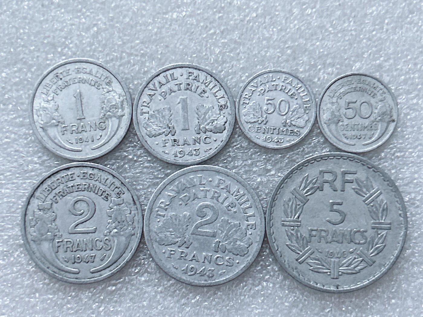 第一海外回流一元起拍收藏 散集专场  第297期 法国铝币一组 7枚