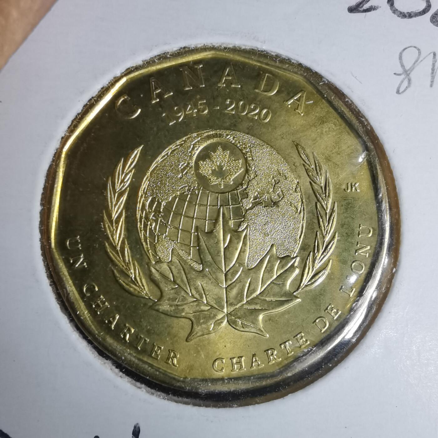 沼泽如烟--第981场 加拿大2020年一元纪念币