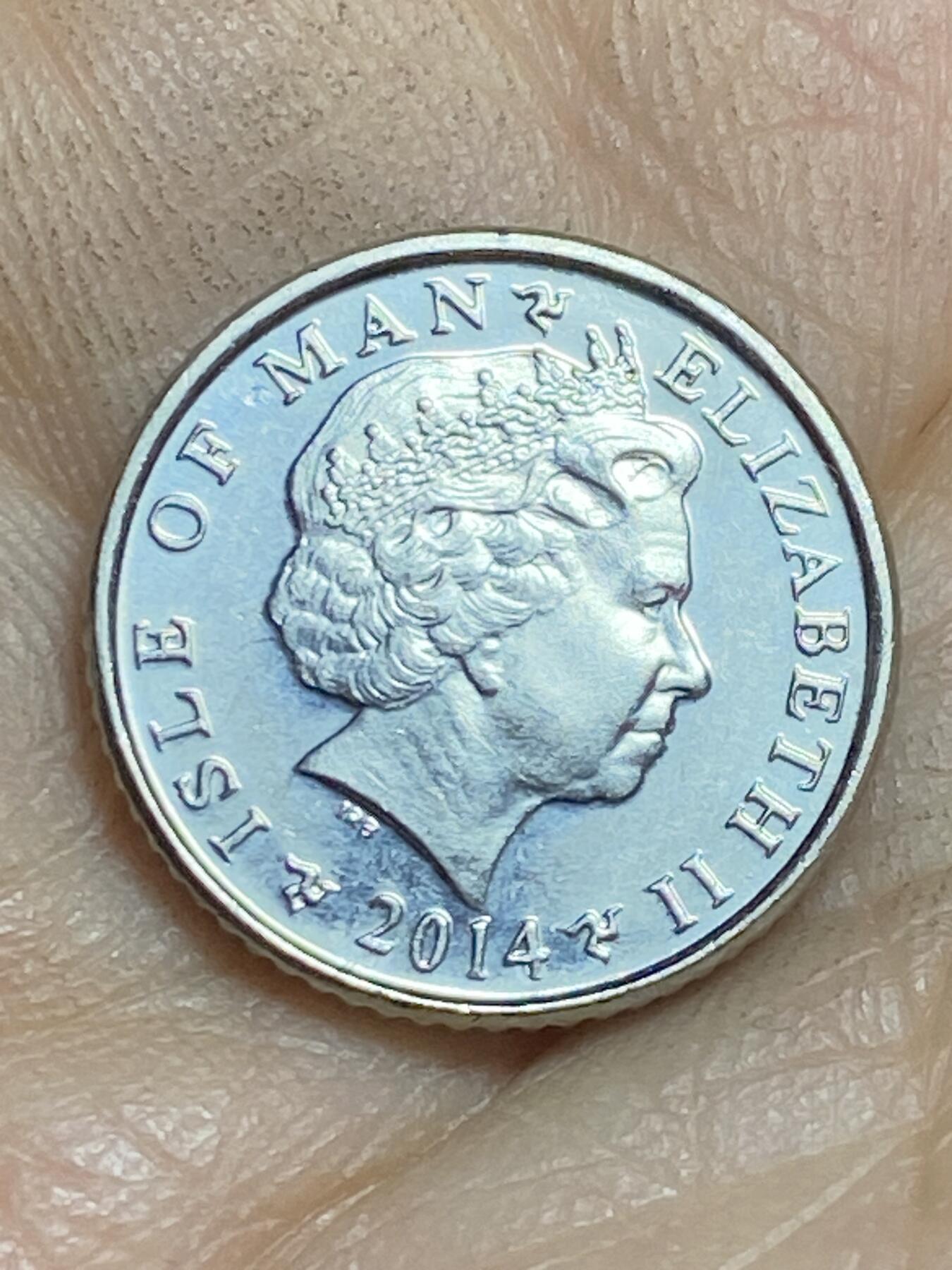 2026年第十六场(总第一百八十五场）外国好品散币场(免佣金) 英属马恩岛🇮🇲2014年5便士(伊丽莎白二世老年第三套第二版，有磁版)