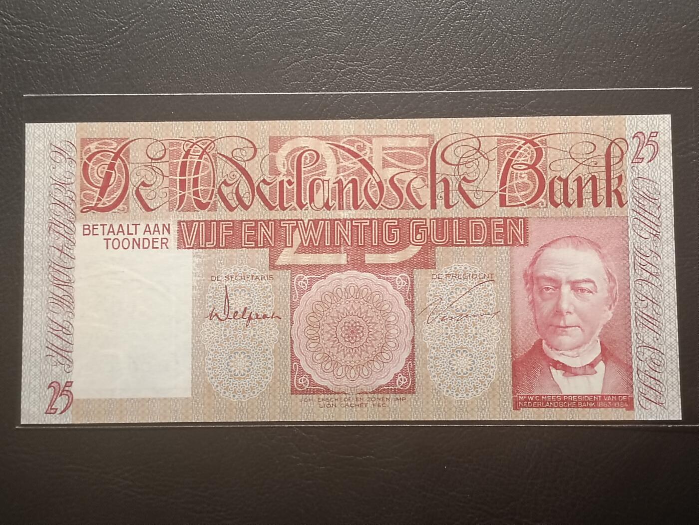 2026二月第一期，总215期 荷兰1931年25盾流通好品XF无47，1863年曾任荷兰央行行长的梅斯爵士