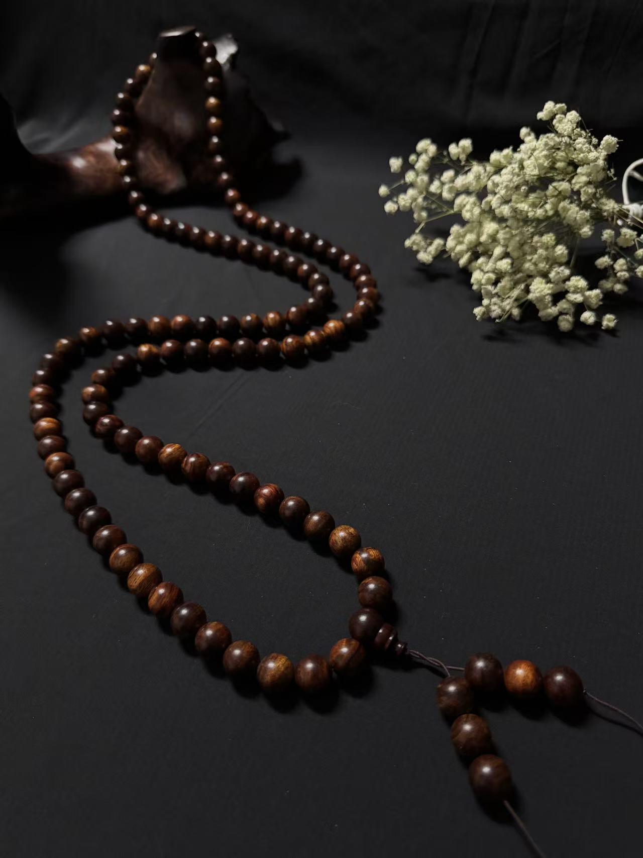 零元拍：海南黄花梨 108/1MM 长串佛珠