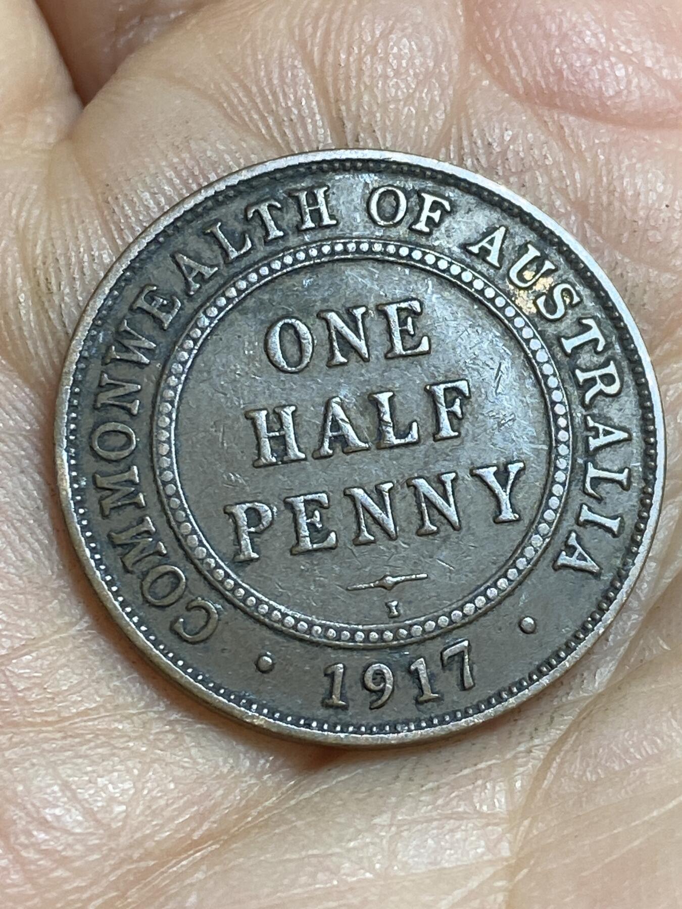 2026年第十六场(总第一百八十五场）外国好品散币场(免佣金) 澳大利亚🇦🇺1917年半便士(乔治五世时期，c版I标加尔各答造)