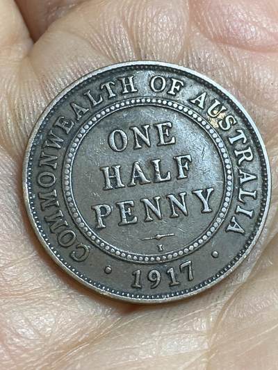 2026年第十六场(总第一百八十五场）外国好品散币场(免佣金) - 澳大利亚🇦🇺1917年半便士(乔治五世时期，c版I标加尔各答造)
