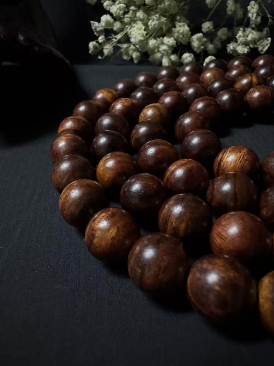 零元拍：海南黄花梨 108/1MM 长串佛珠