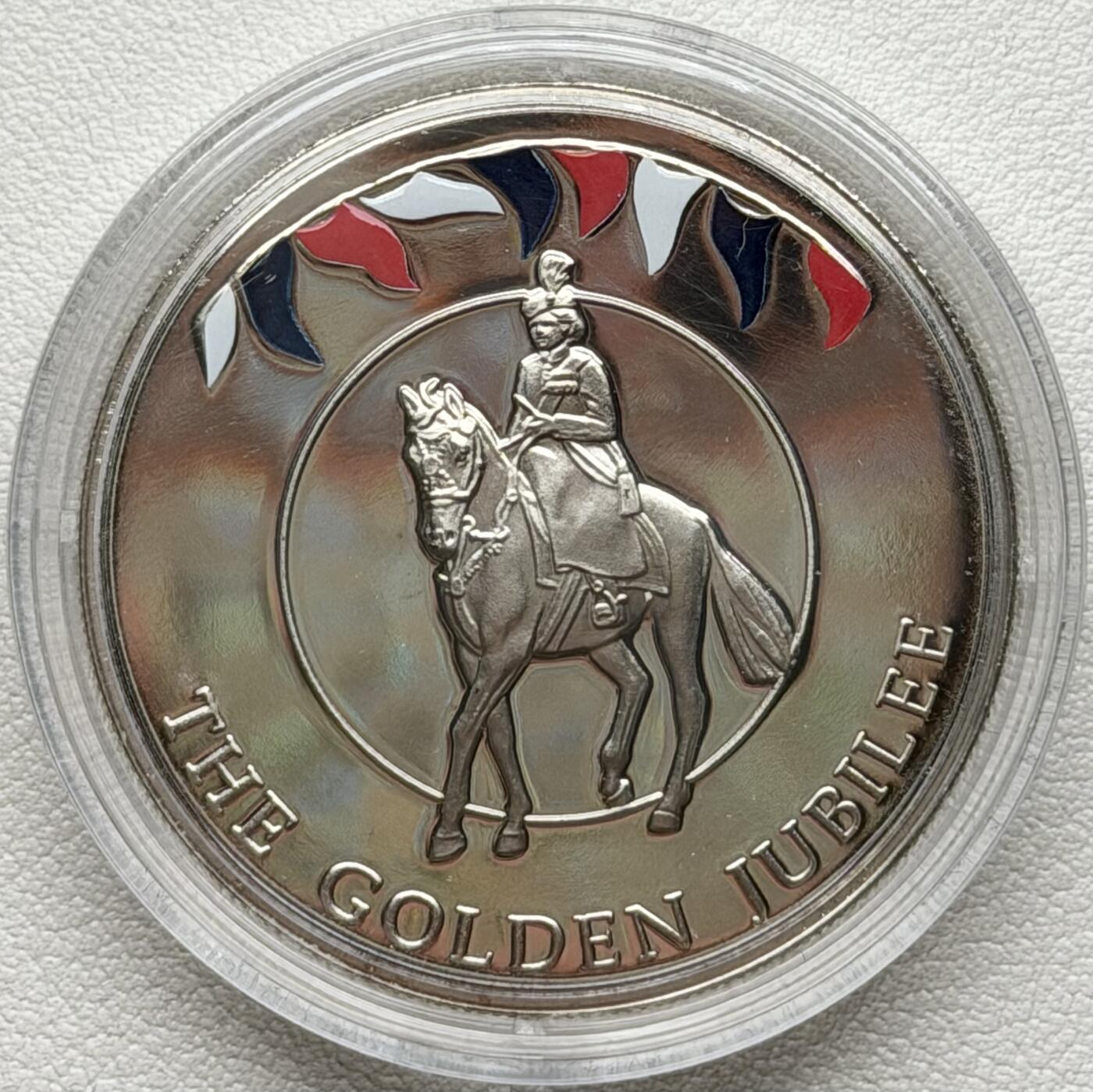 ＜星葵🌻钱币社＞散币克朗场第69期·2月3日发货 福克兰群岛2002年女王登基50周年50便士彩色克朗型纪念币