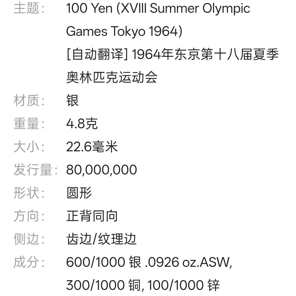 【春节前最后一拍，下一场3.3号】★第139加场★银币专场 不寄存，200包邮。不满200元，支付5元运费。《接受代拍 代送NGC评级》 117【无寄存】日本 昭和39年1964年100元 银币