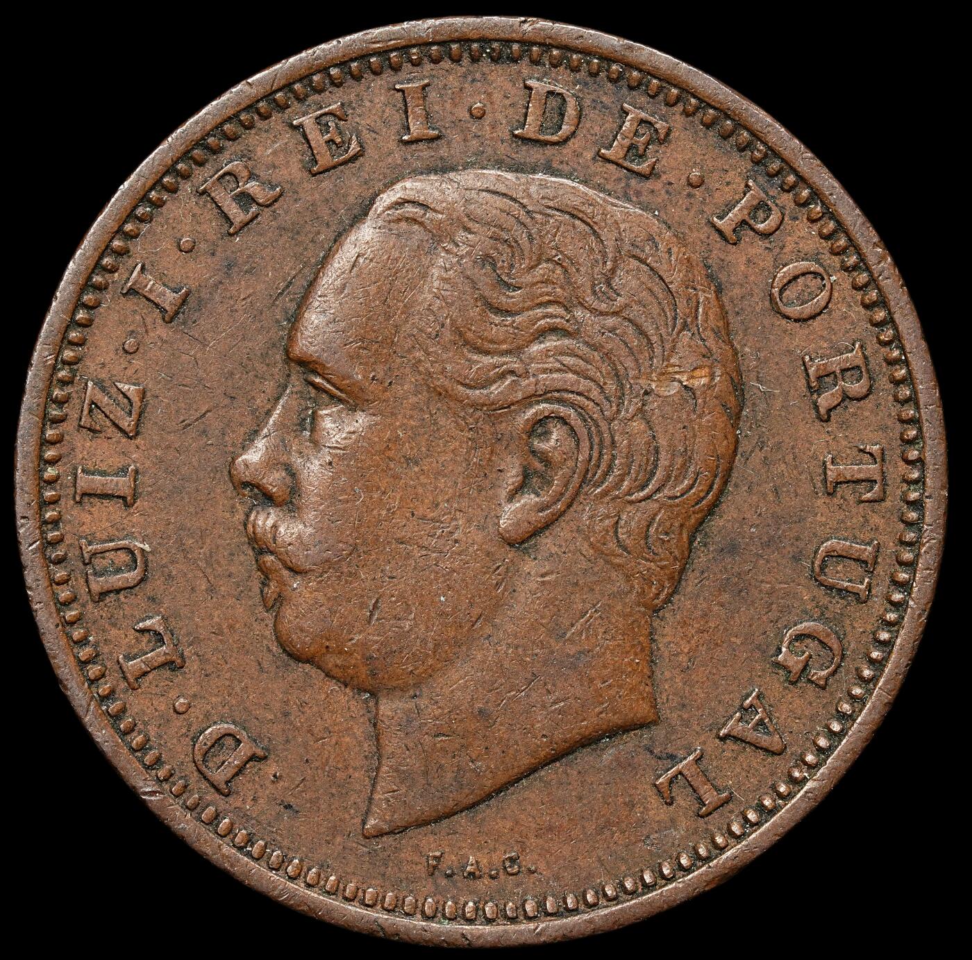 修遠堂世界钱币第103期 1882 年葡萄牙王国 20 雷斯（XX Reis）铜币