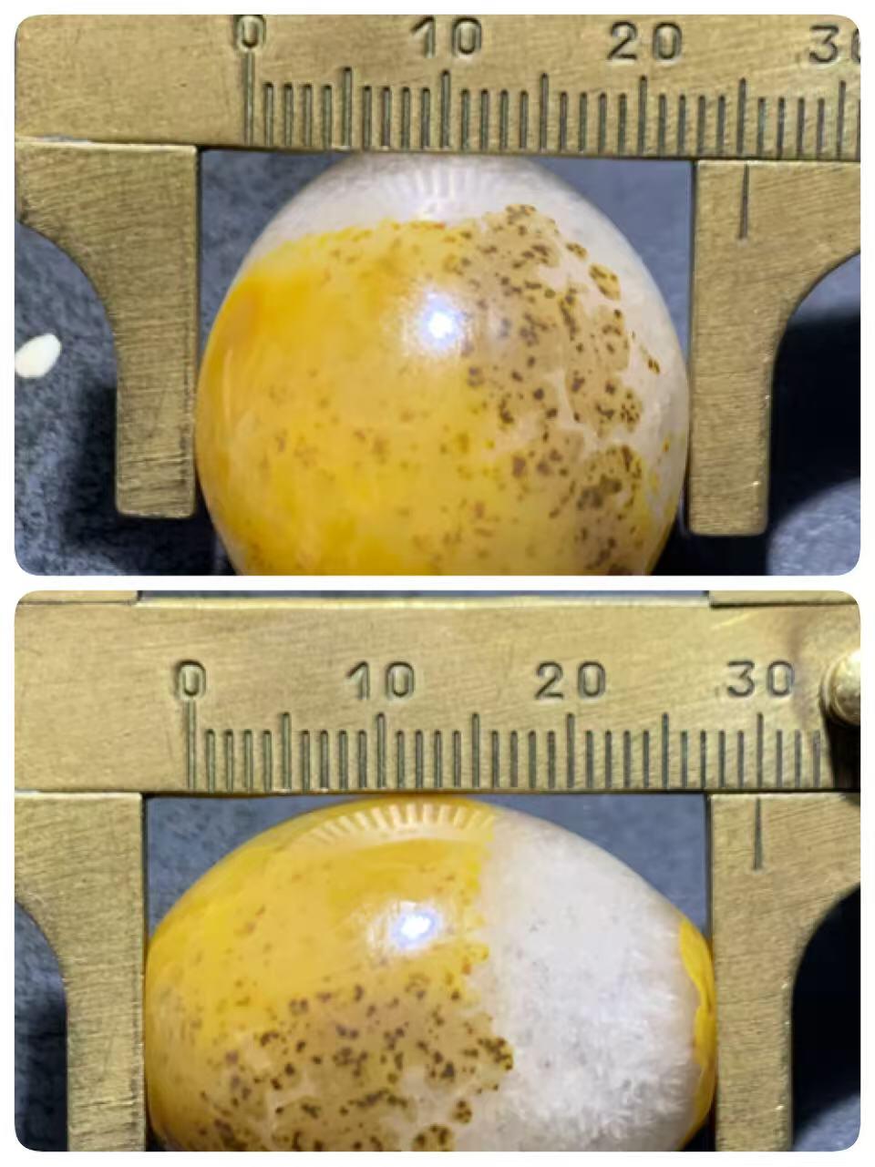 精美冰飘鸡油黄战国红玛瑙随形大桶珠一颗！