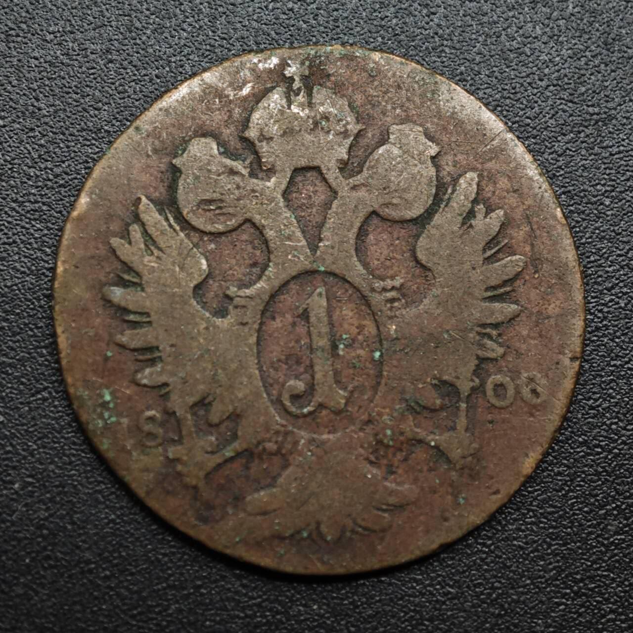 【淘币小摊】限时拍第八百六十拍  老铜币场  满百包邮可预留两周  周一统一发货  奥地利1800年1克鲁泽铜币