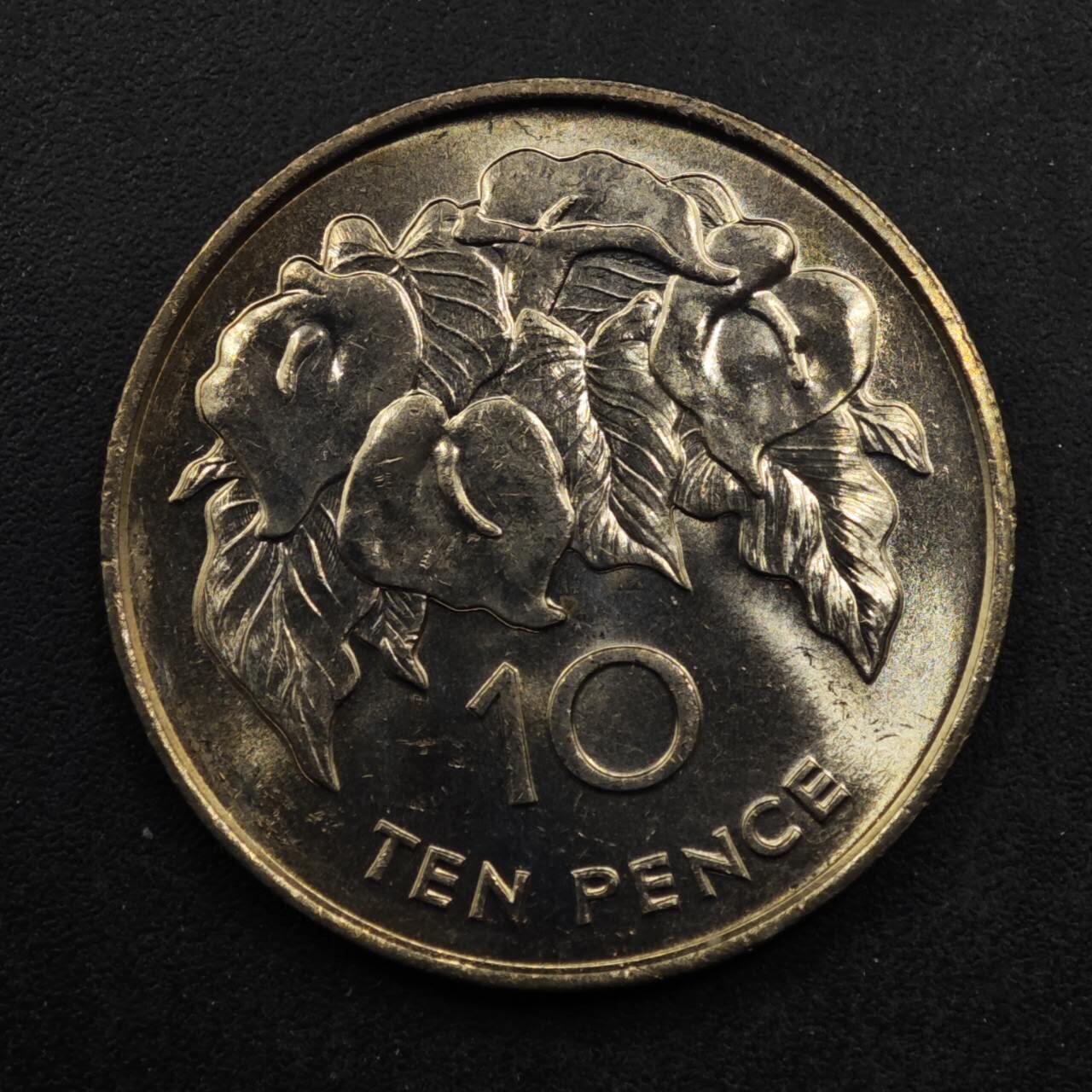 【淘币小摊】限时拍第八百五十八拍  散币场  满百包邮可预留两周  周一统一发货  圣赫勒拿1984年花朵10便士镍币