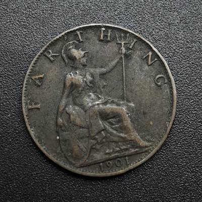 【淘币小摊】限时拍第八百六十拍  老铜币场  满百包邮可预留两周  周一统一发货  - 英国1901年维多利亚法新铜币